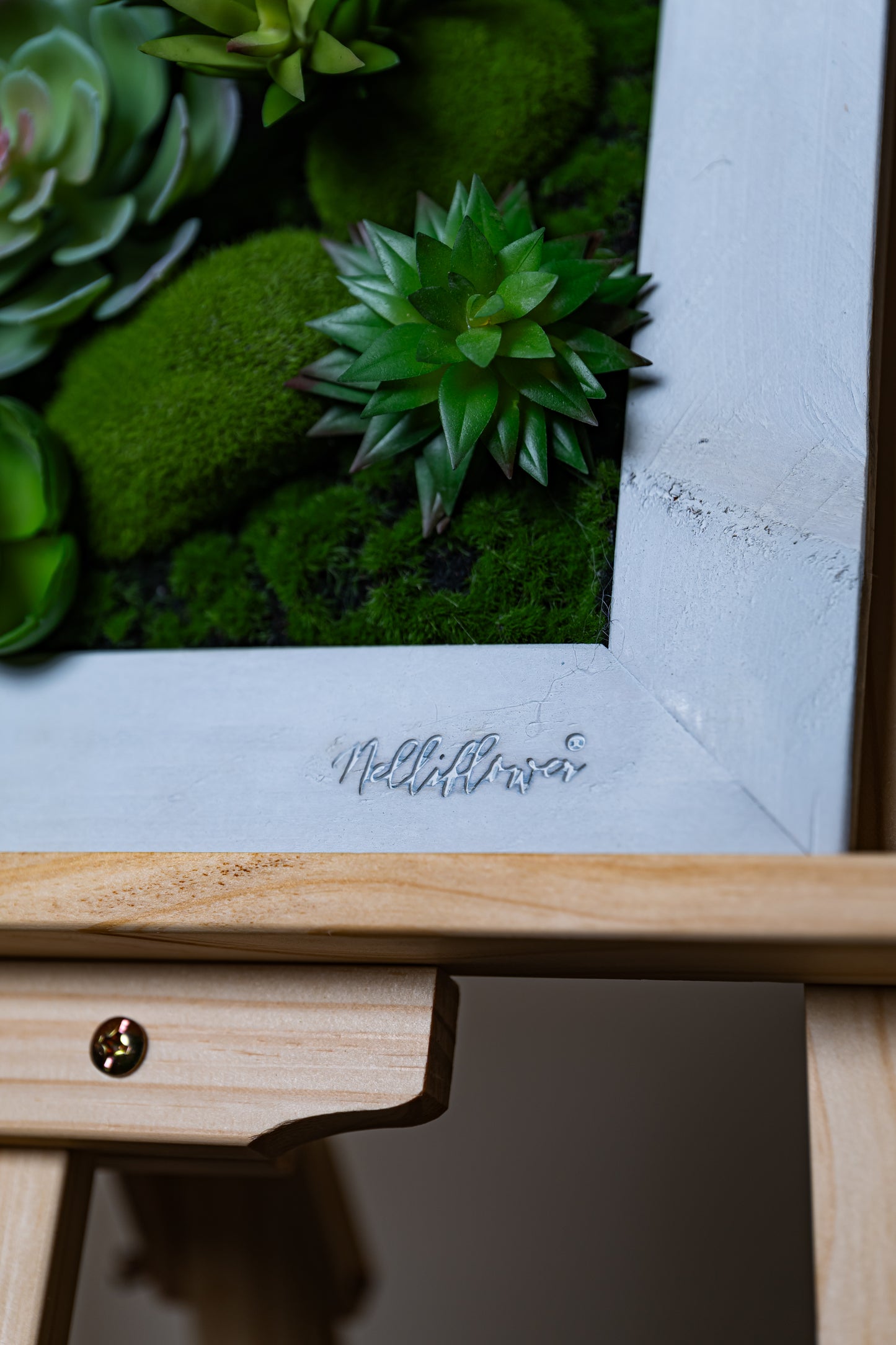 Tiny Frame 'Pula' aus Realtouch Kunstpflanzen mit Massivholzrahmen