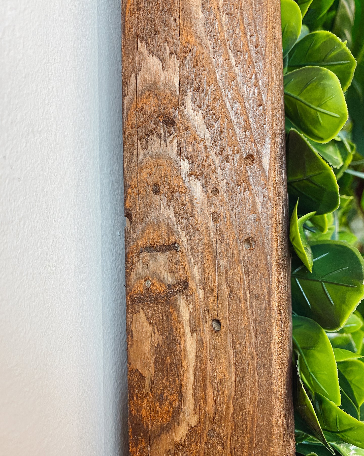 Plantframe/Pflanzenwand/Mooswand "PANAY" aus Realtouch Kunstpflanzen mit Fichtenholzrahmen