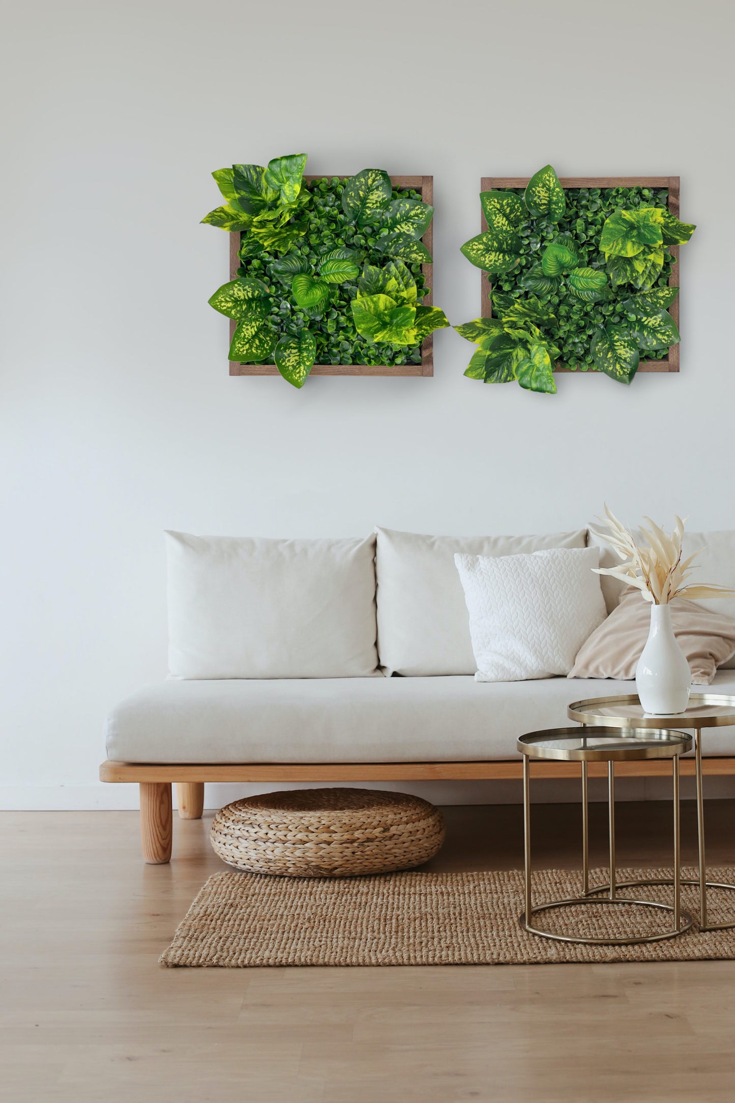 Pflanzenbild "CALI" aus Realtouch Kunstpflanzen, Fichtenholzrahmen - nelliflower.de