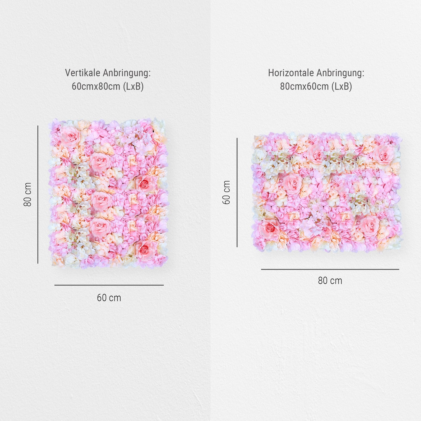 Blumenwand „CREAMY CUPCAKE“ aus Realtouch Kunstpflanzen