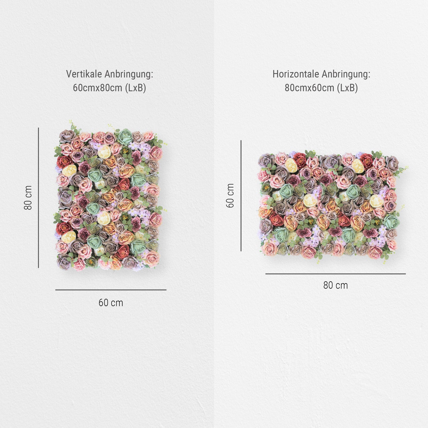 Blumenwand „HAZELROSE“ aus Realtouch Kunstpflanzen