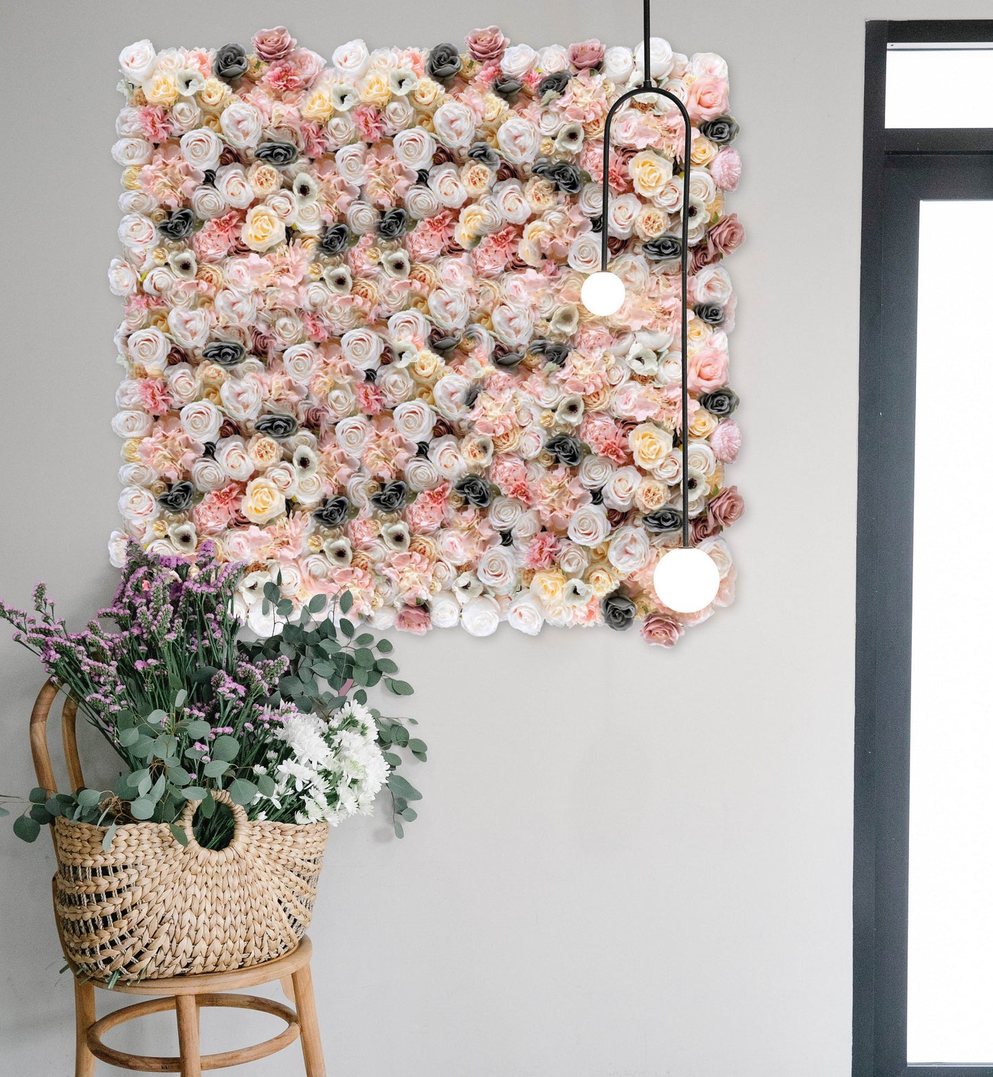 Flower wall "HOME" made of Realtouch artificial plants