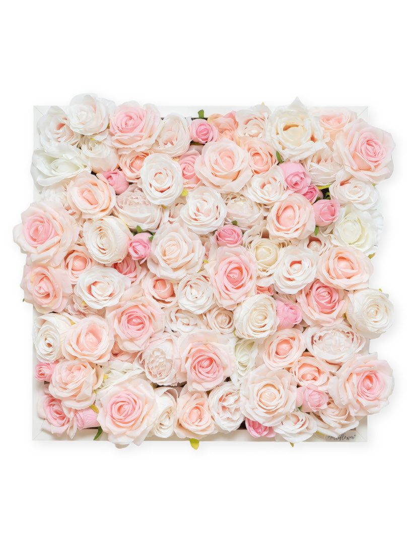 Flowerframe 'CATALEYA' aus Realtouch Kunstpflanzen, Holzrahmen mit weißem Decor - nelliflower.de
