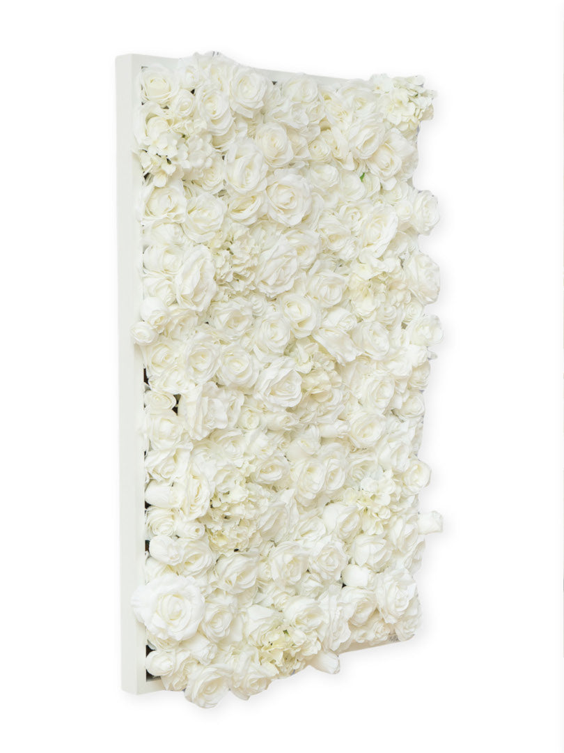 Flowerframe "EMMA" aus Realtouch Kunstpflanzen, Holzrahmen mit weißem Decor - nelliflower.de