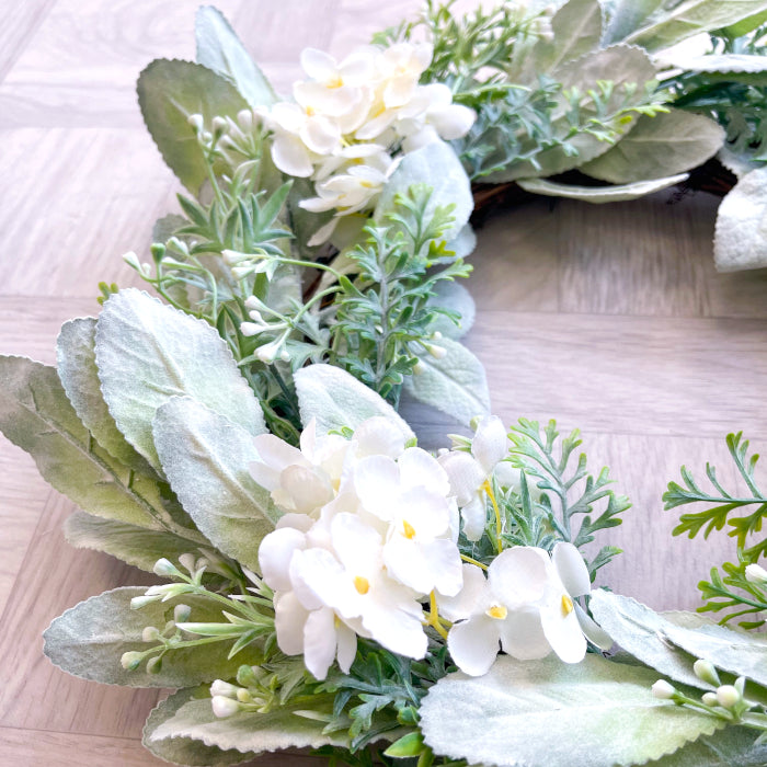 Handgefertigter Hortensien Blumenkranz / Kopfkranz / Flowerhoop "BELEAF" aus Realtouch Kunstpflanzen