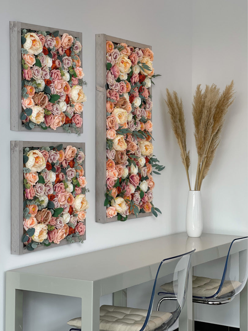 Flowerframe "GRENADA" aus Realtouch Kunstpflanzen, Fichtenholzrahmen - nelliflower.de
