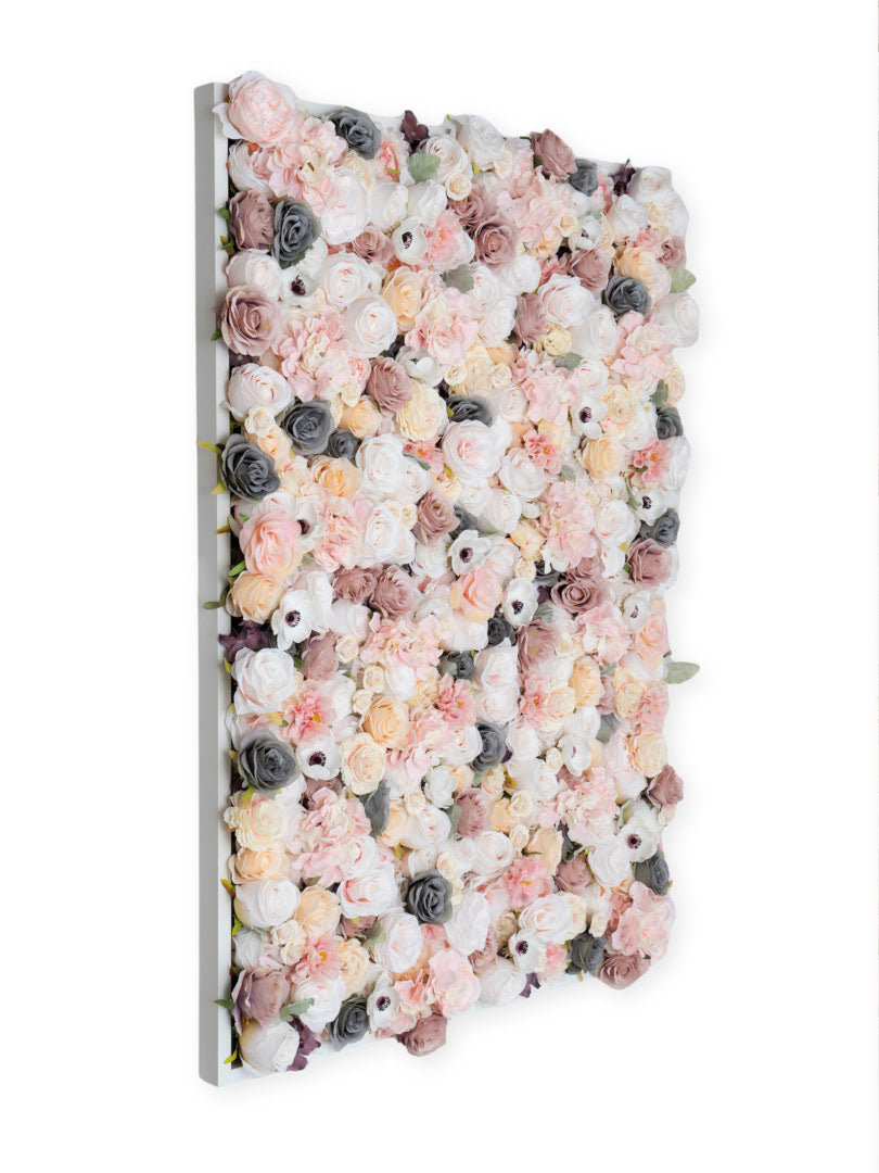 Flowerframe "HOME" aus Realtouch Kunstpflanzen, Holzrahmen mit weißem Decor - nelliflower.de