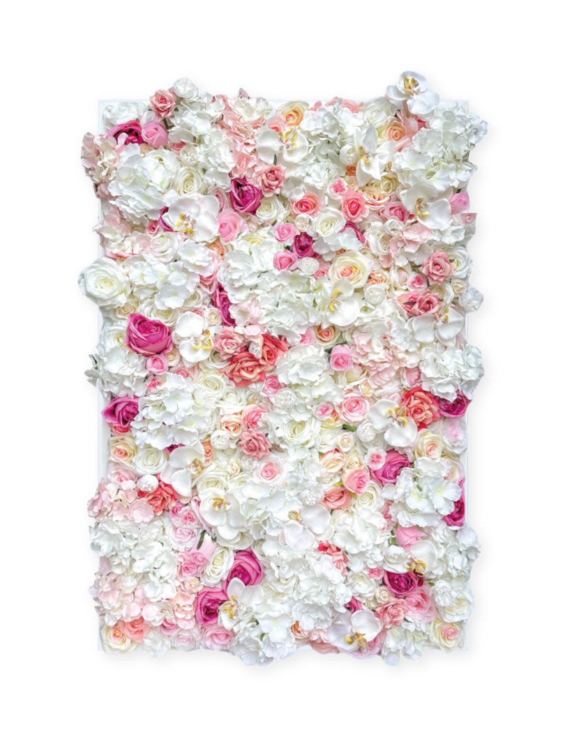 Flowerframe "MELODY" aus Realtouch Kunstpflanzen, Holzrahmen mit weißem Decor - nelliflower.de