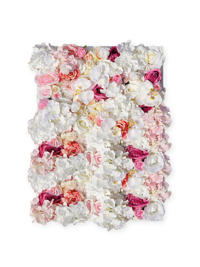 Flowerframe "MELODY" aus Realtouch Kunstpflanzen, Holzrahmen mit weißem Decor - nelliflower.de