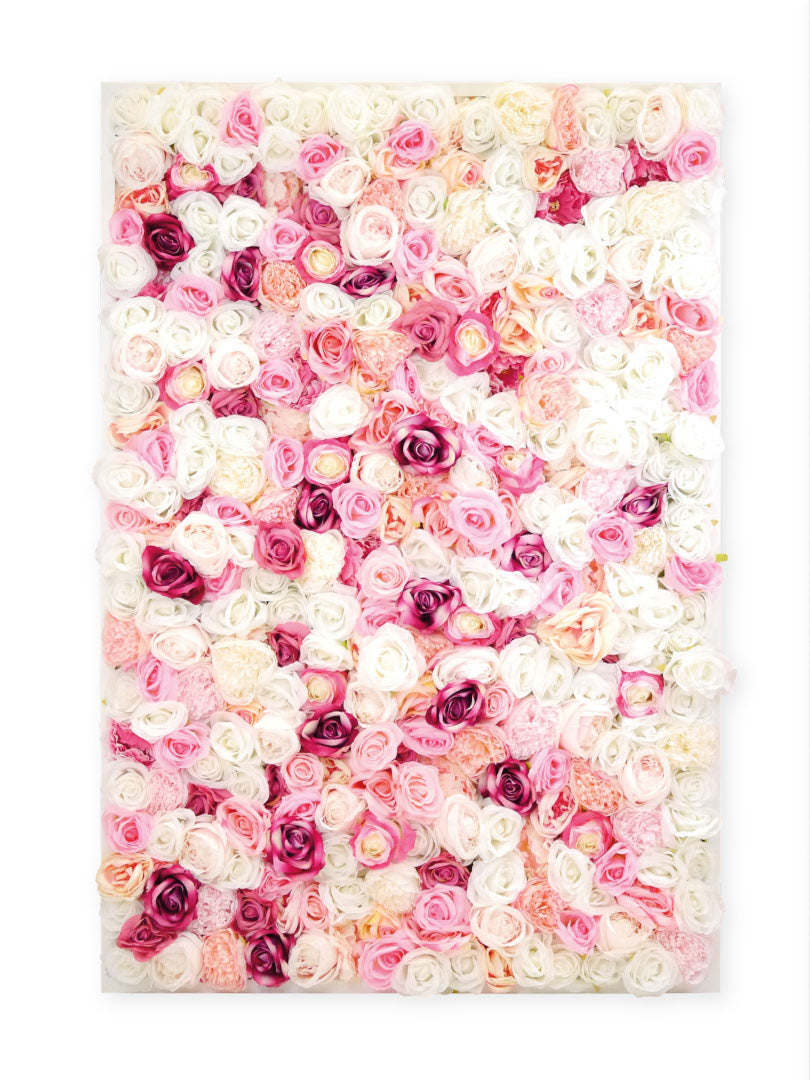 Flowerframe "MY VALENTINE" aus Realtouch Kunstpflanzen, Holzrahmen mit weißem Decor - nelliflower.de