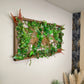 Plantframe/Pflanzenwand/Mooswand "PANAY" aus Realtouch Kunstpflanzen in Fichtenholzrahmen