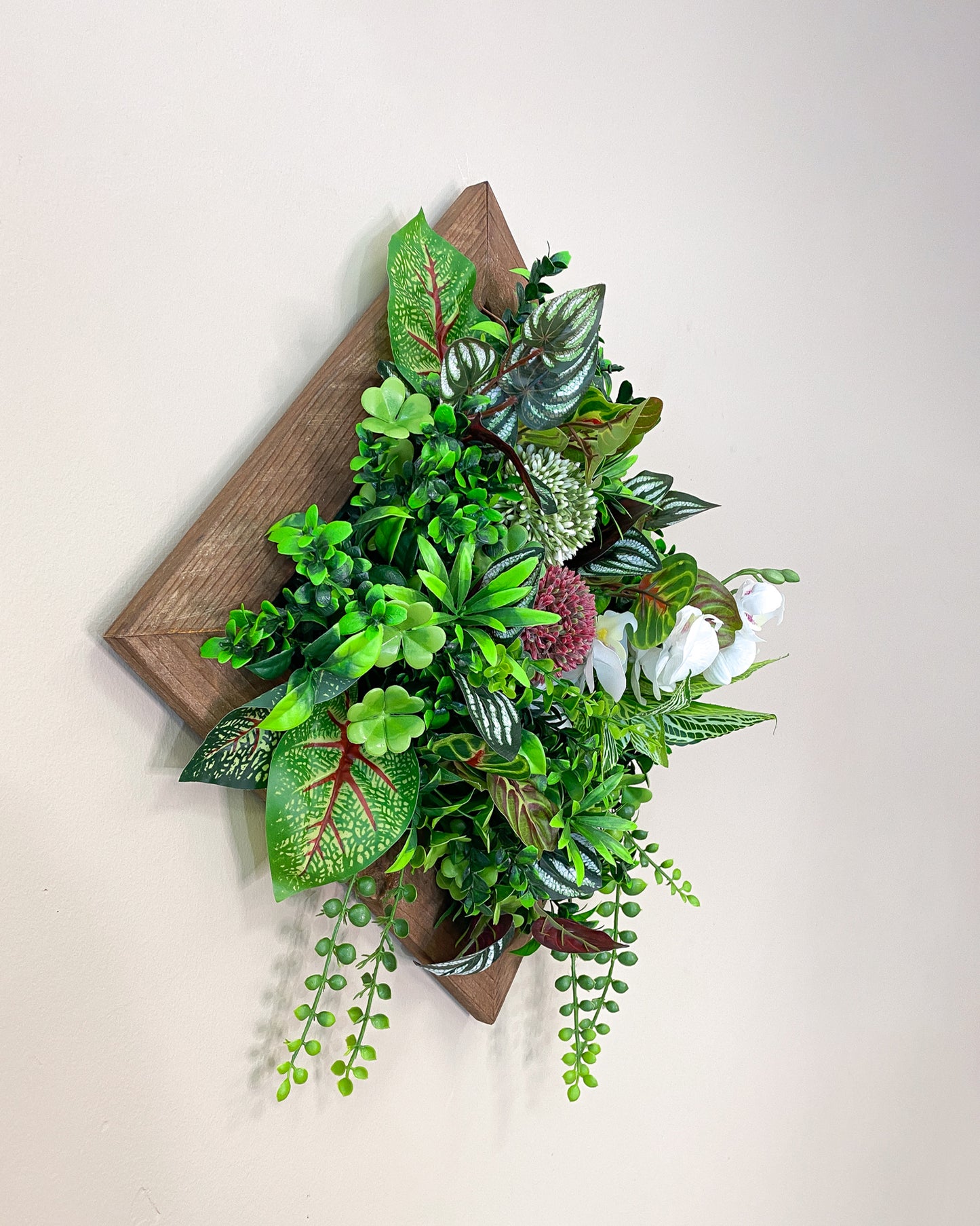 Tiny Frame "BAHIA" aus Realtouch Kunstpflanzen mit Fichtenholzrahmen