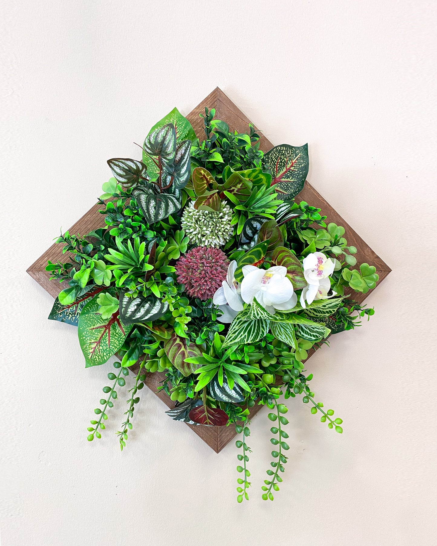 Tiny Frame "BAHIA" aus Realtouch Kunstpflanzen mit Fichtenholzrahmen