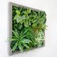 Plantframe/Pflanzenwand/Mooswand "NUBLAR" aus Realtouch Kunstpflanzen in Fichtenholzrahmen