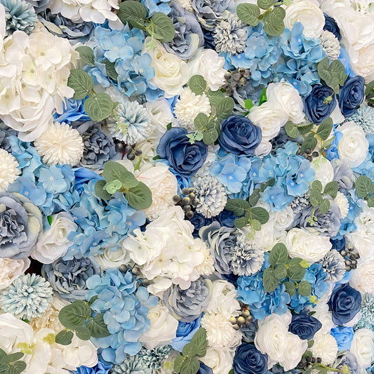 Blumenpanel "BLUE GARDEN" aus Realtouch Kunstpflanzen