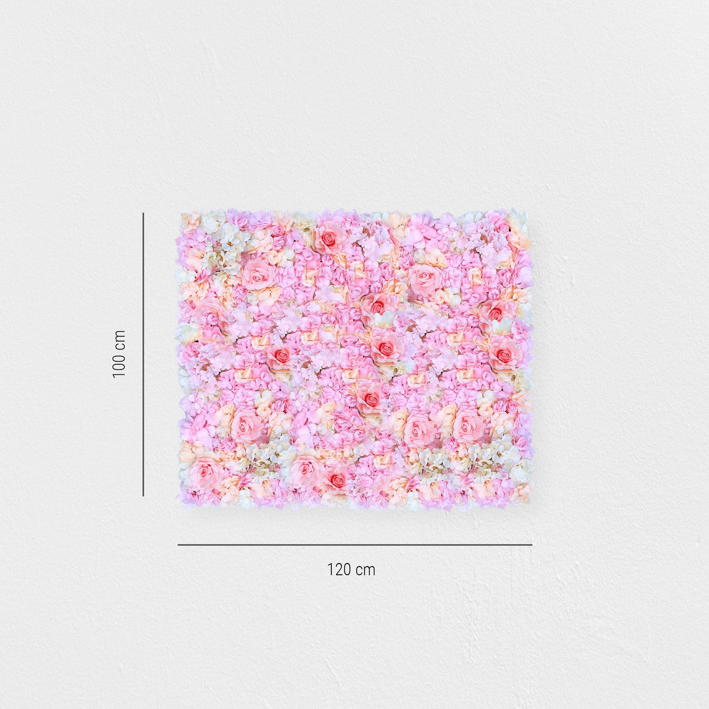 Flower wall "CREAMY CUPCAKE" made of Realtouch artificial plants