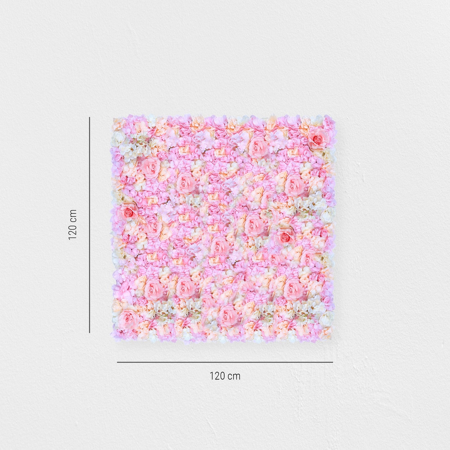Blumenwand „CREAMY CUPCAKE“ aus Realtouch Kunstpflanzen