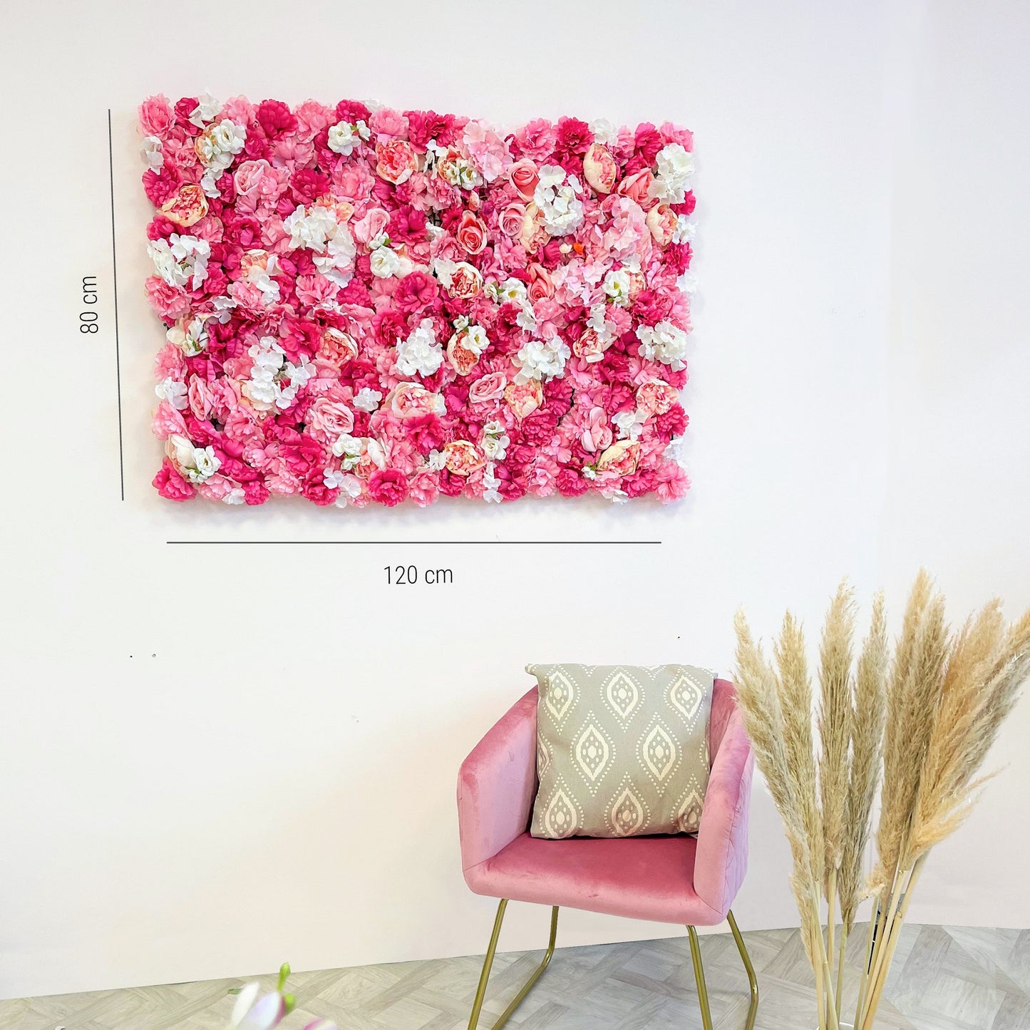 Flower wall "MISS ROYAL" made of Realtouch artificial plants