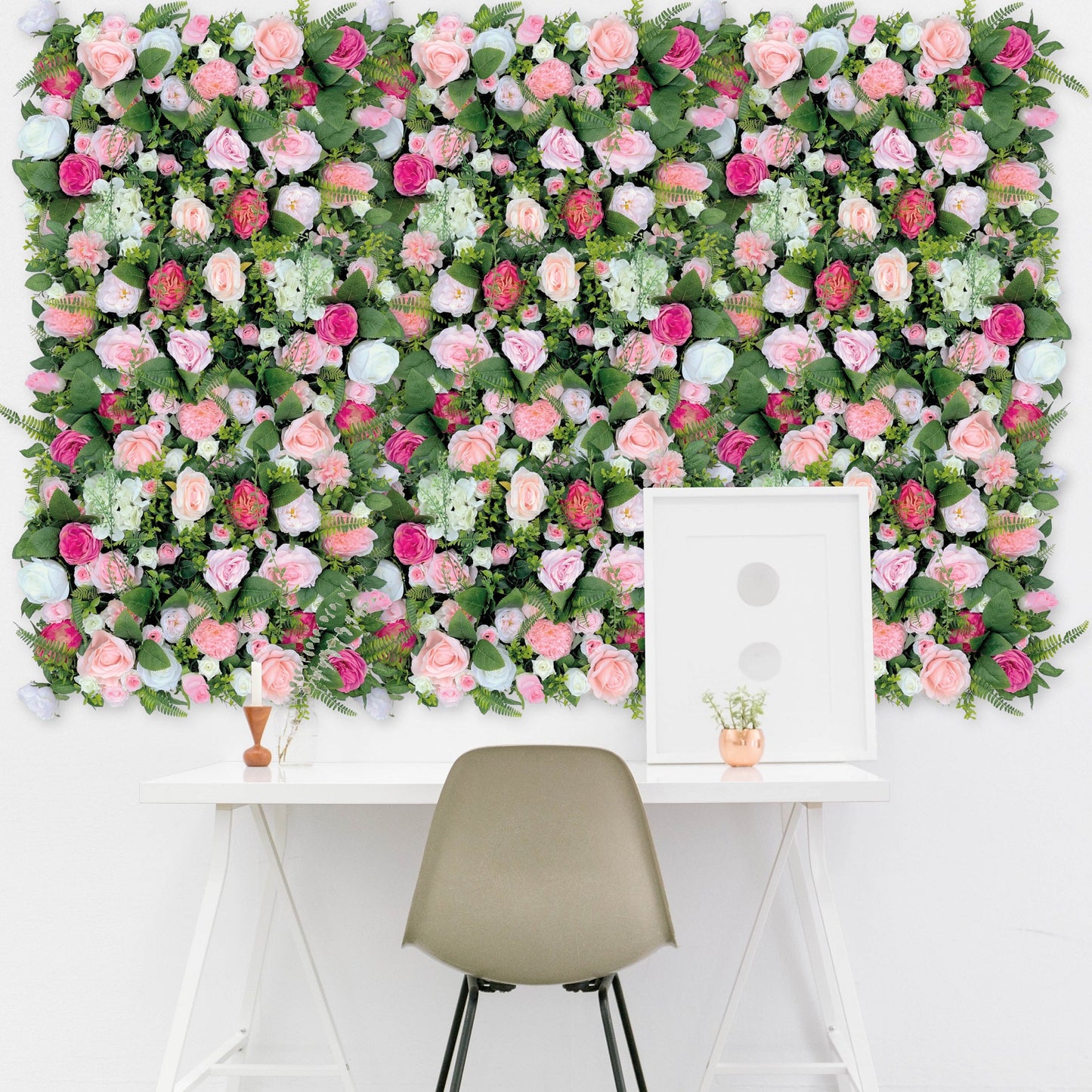 Flower wall "RASPBERRY GARDEN" made of Realtouch artificial plants