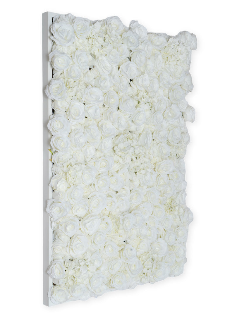 Flowerframe "EMMA" aus Realtouch Kunstpflanzen, Holzrahmen mit weißem Decor - nelliflower.de