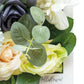 Flowerframe "SCHARFSINN" aus Realtouch Kunstpflanzen, Holzrahmen mit weißem Decor - nelliflower.de
